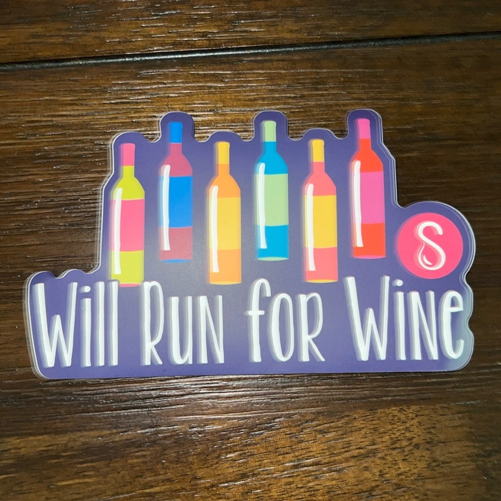 Sweaty Bands Will Run for Wine Sticker Decal